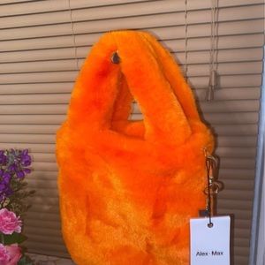 Brand new orange fluffy purse
